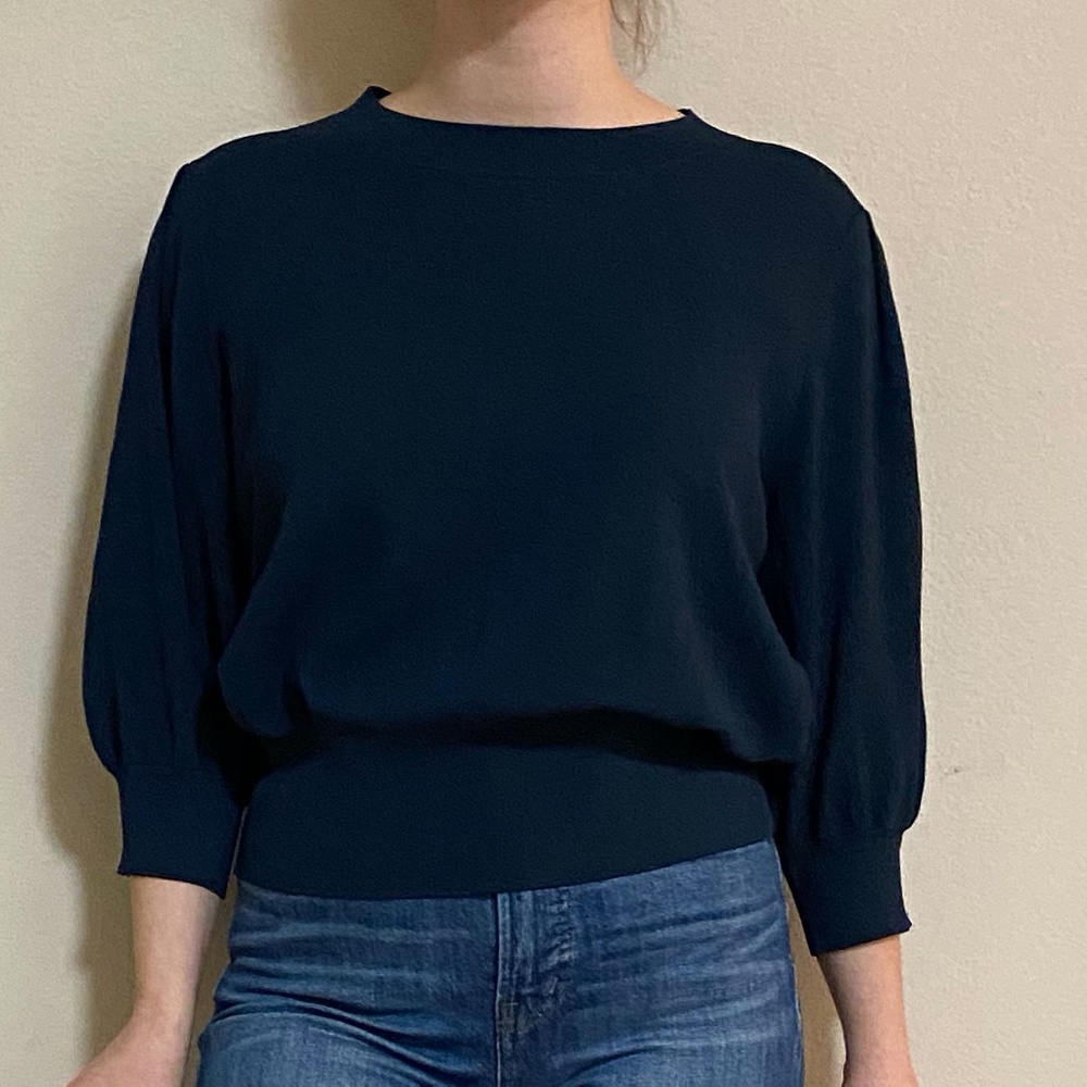 H&M Puff-sleeve fine-knit sweater